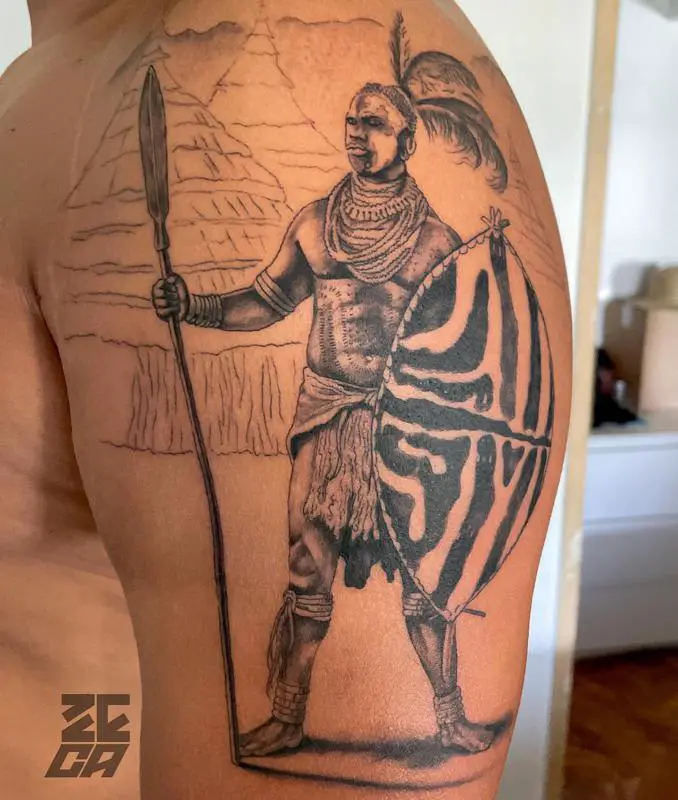 Shaka Zulu Emblem Tattoo