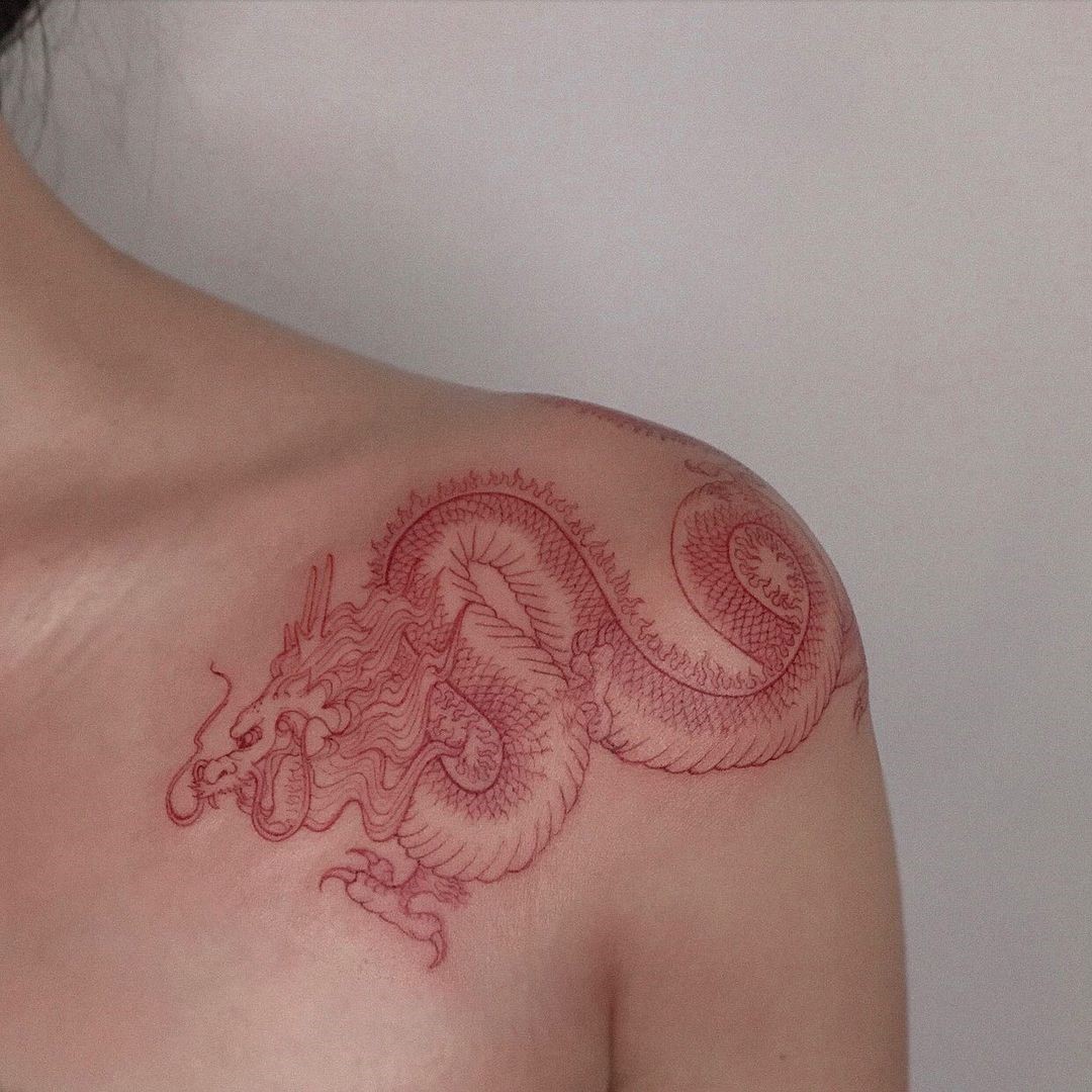 Дизайн Татуировки Дракона На Плече