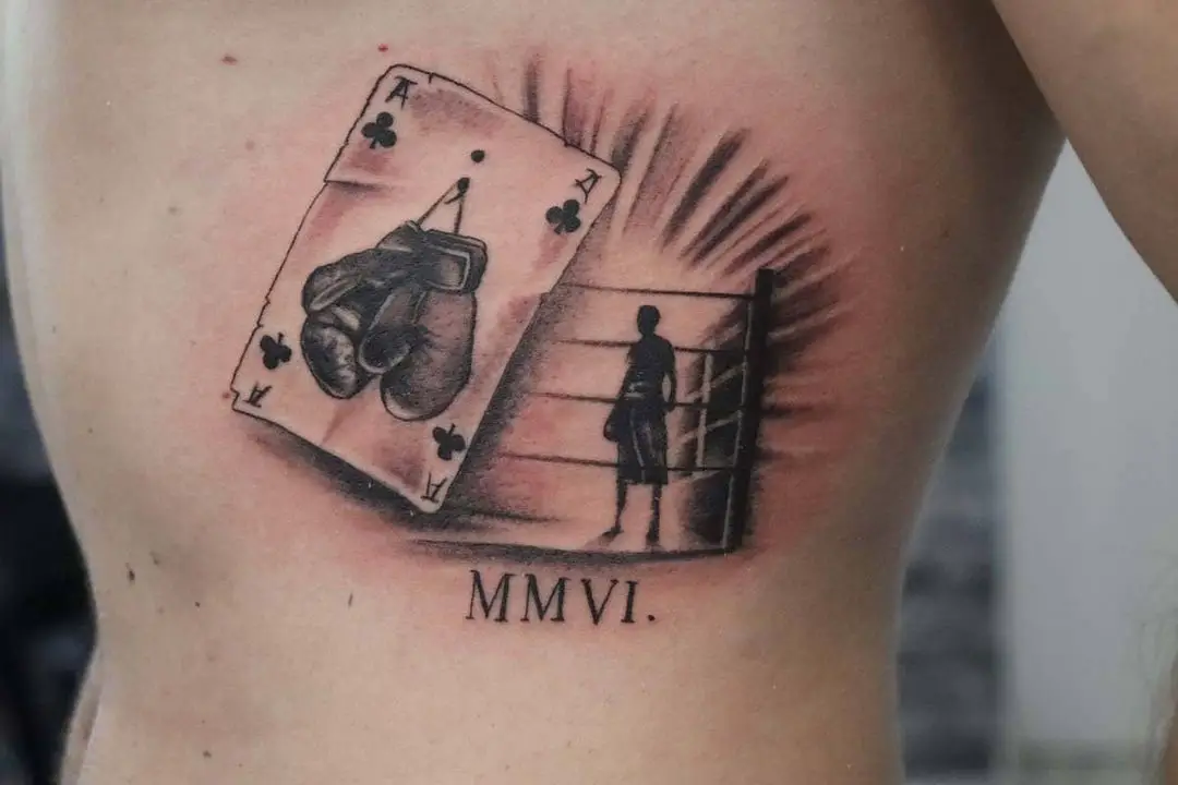 Side Chest Ace Tattoo 