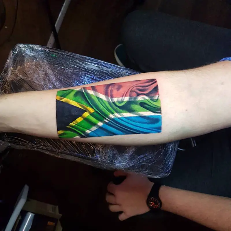 South African Flag Tattoo