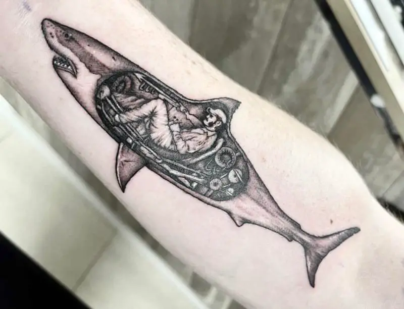 Shark and anchor | Shark tattoos, Shark drawing, Shark art