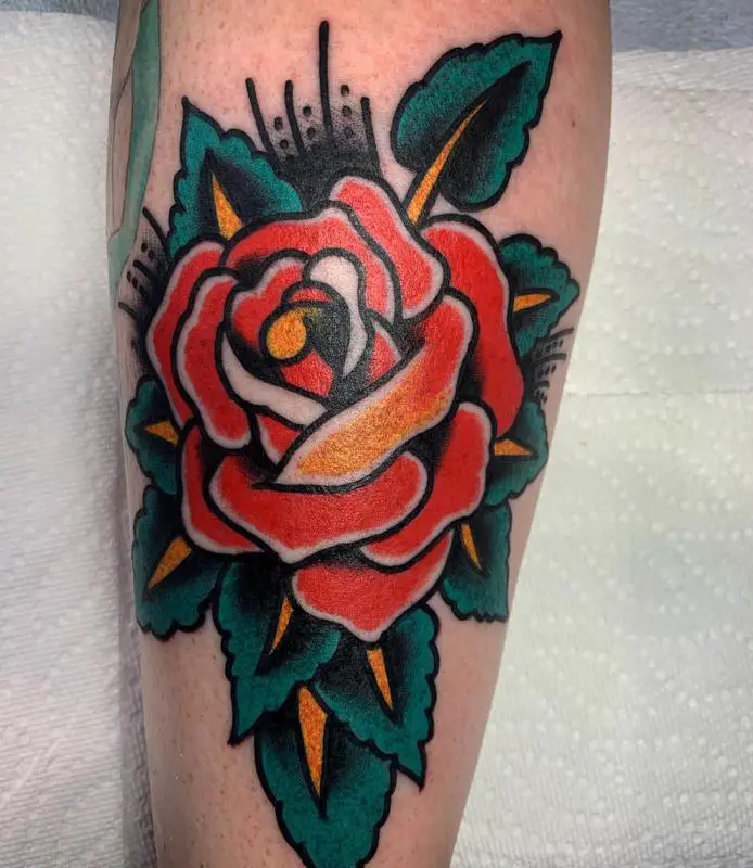 Traditional Rose Tattoo