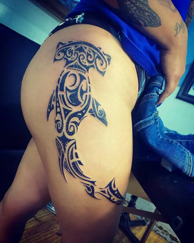 Tribal Hammerhead Shark Tattoo Design