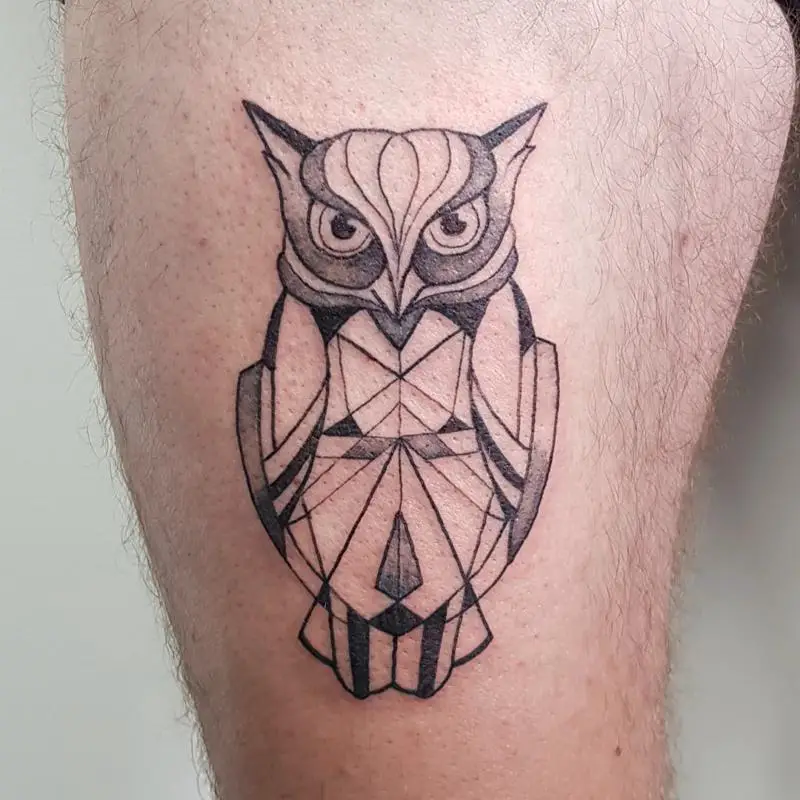 Geometric Owl Tattoo 3