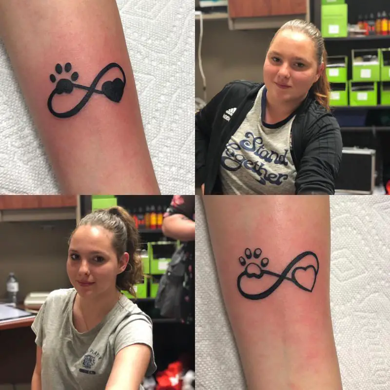 Infinity Symbol Paw Print Tattoos 1