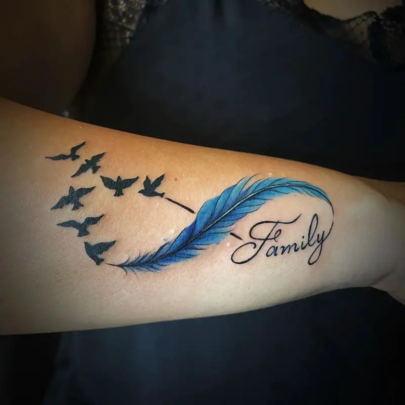 Open Infinity with Birds Tattoo  SemiPermanent Tattoo