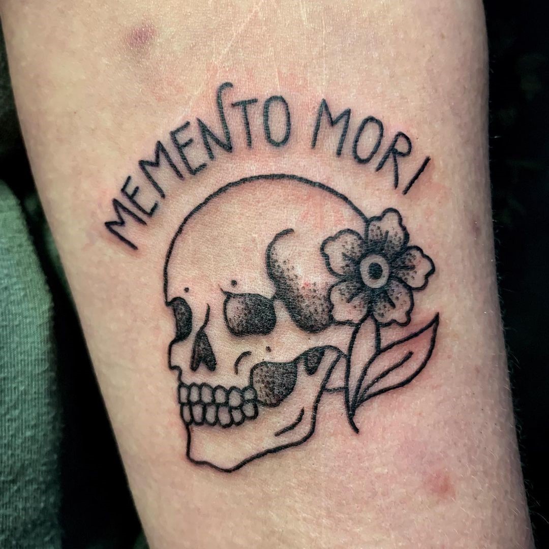 Memento Mori Tattoo With A Skull