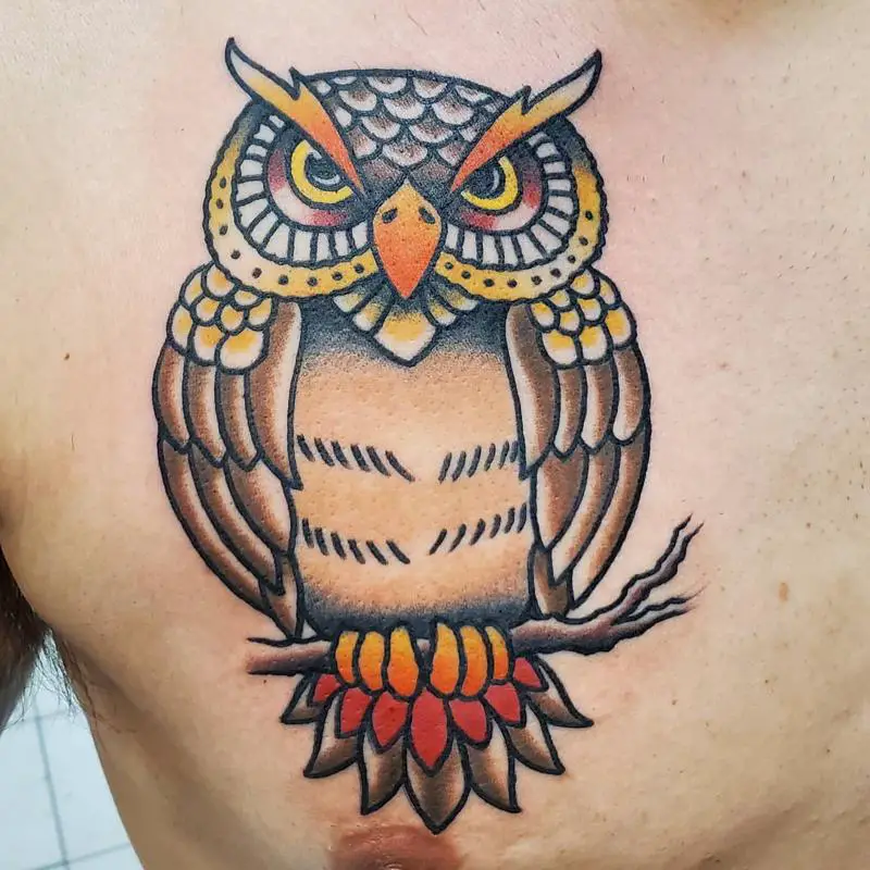 Old School Owl Tattoo 1