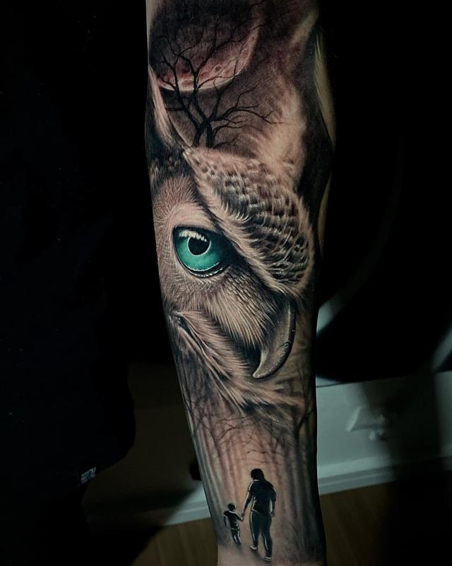 Owl Eyes Tattoo 2