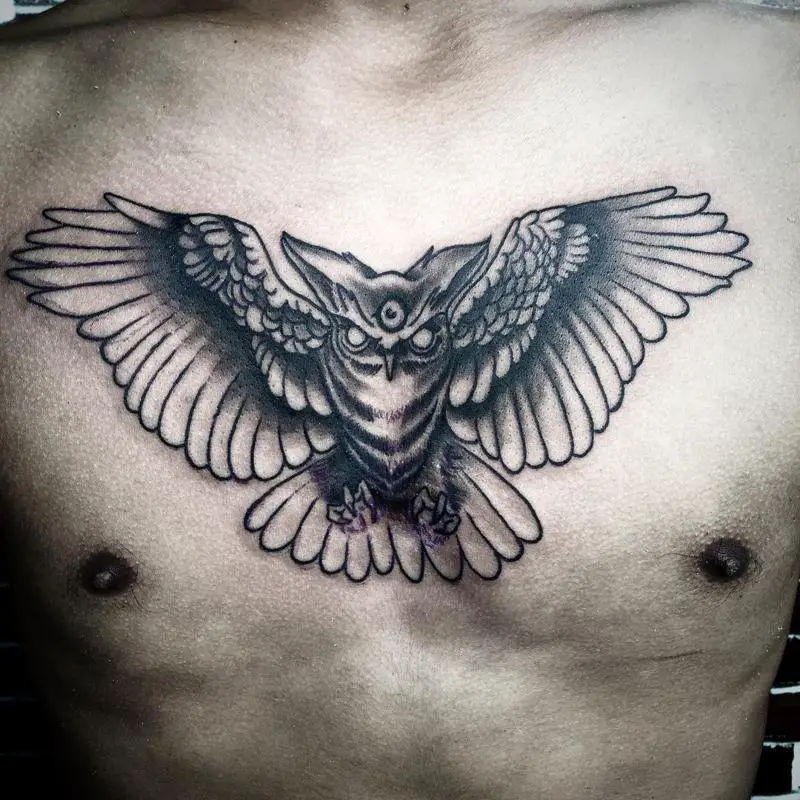 Owl in Flight Tattoo 3