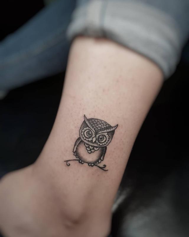 Small Owl Tattoo 3