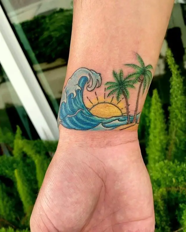 Sun And Ocean Tattoo 5