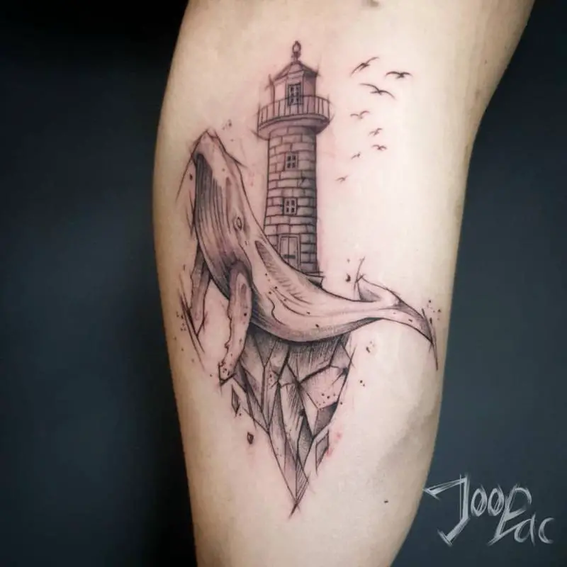 Whale And Ocean Tattoo 4
