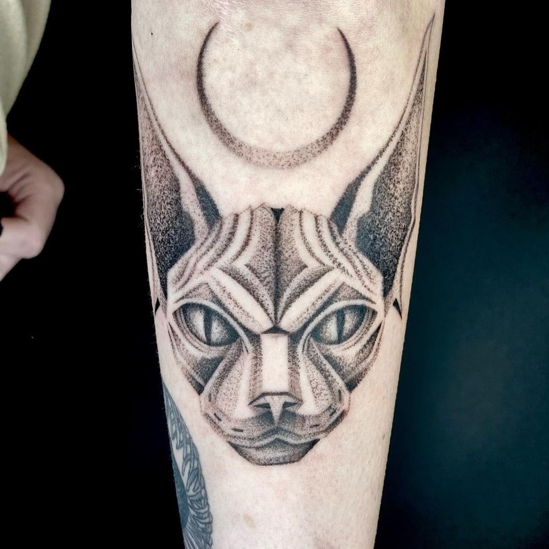 Black Cat Tattoo On Arm