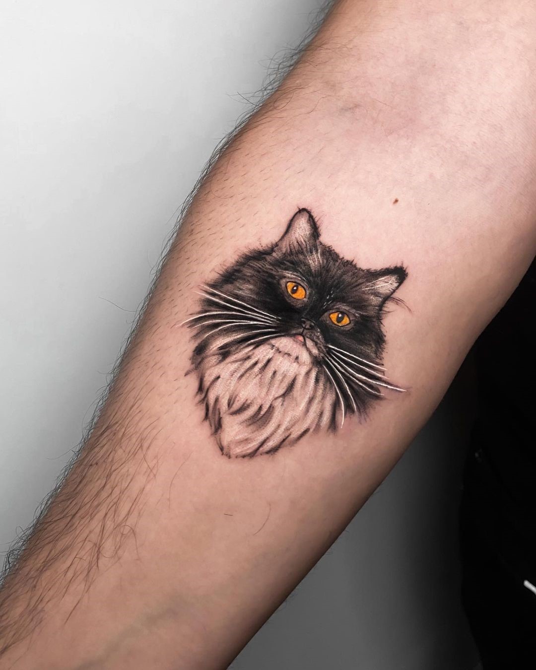 Smoky Black Cat Tattoo Idea