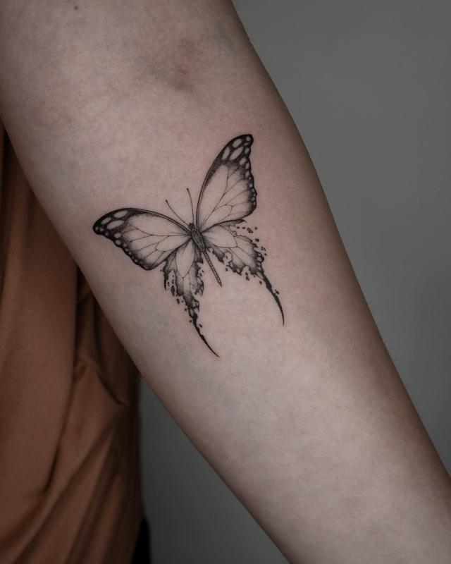 Butterfly/caterpillar tattoo design 3
