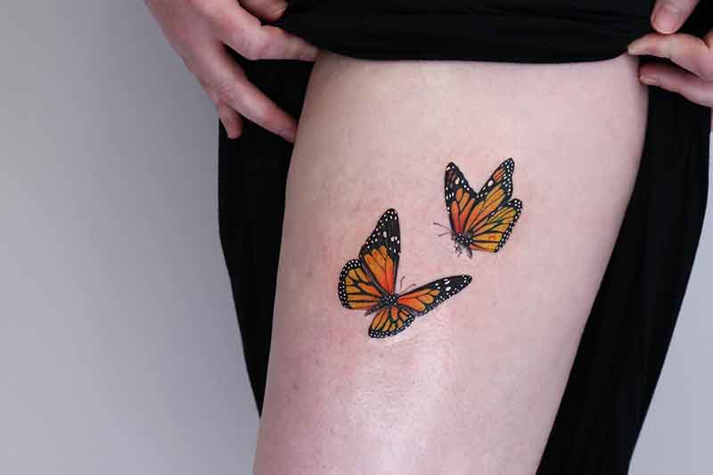 Realistic Monarch Butterfly Tattoo