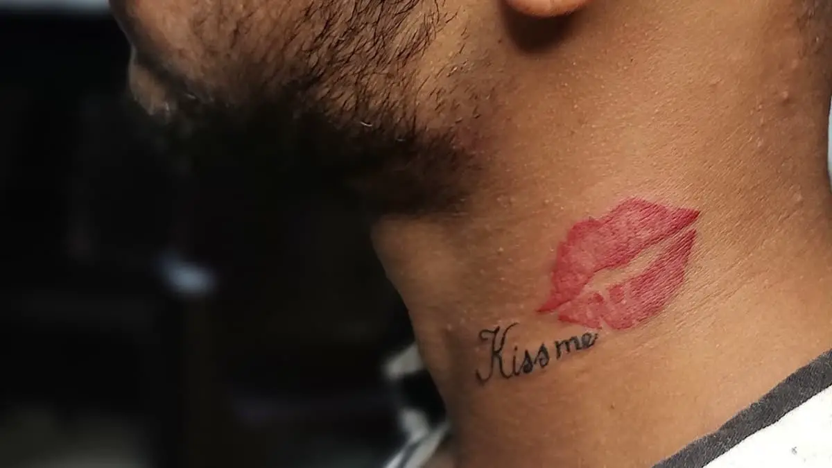Tattoo of Lips on Someone's Neck Mean
